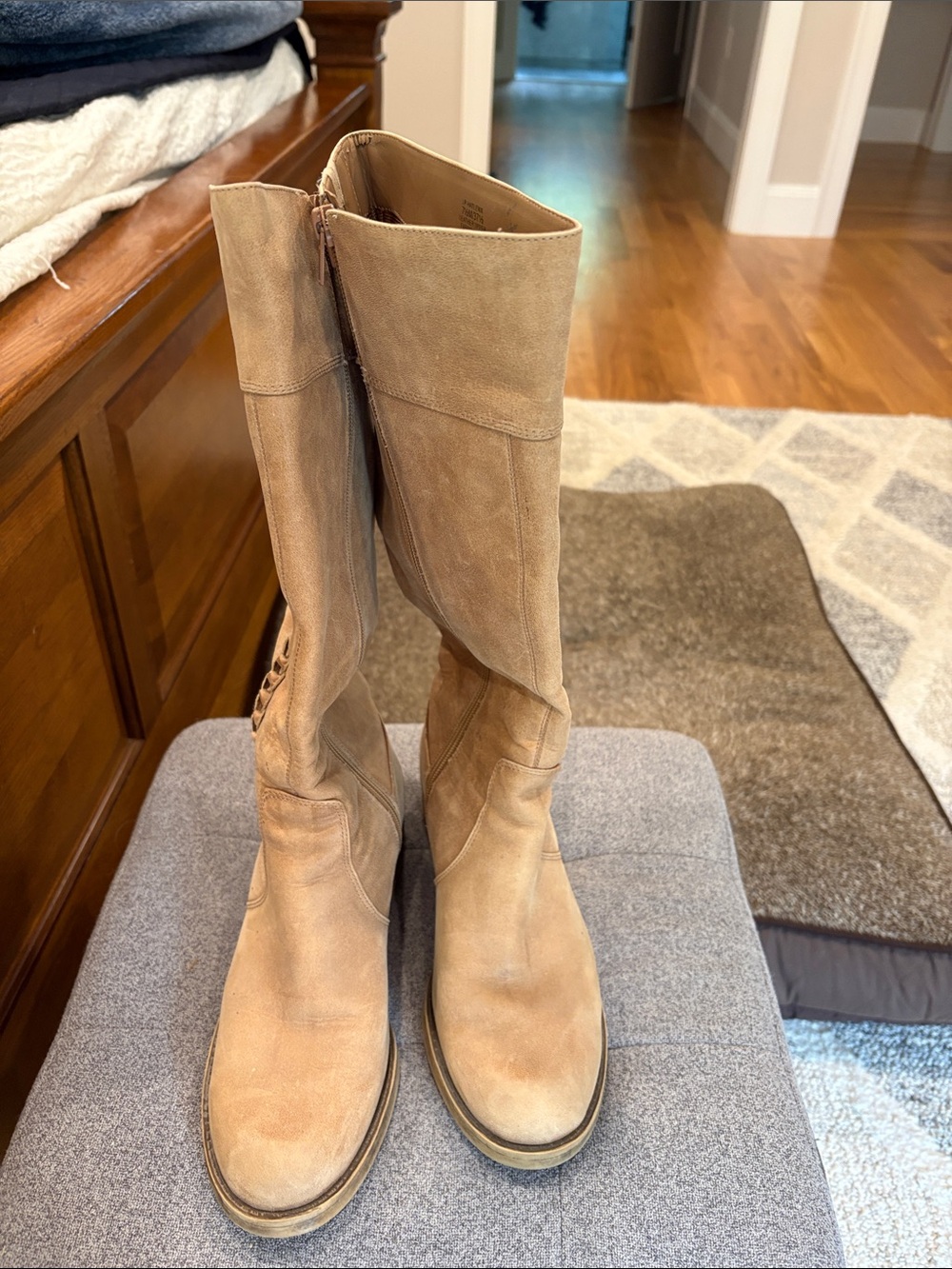 Lucky Brand Tan leather Braided Boots
